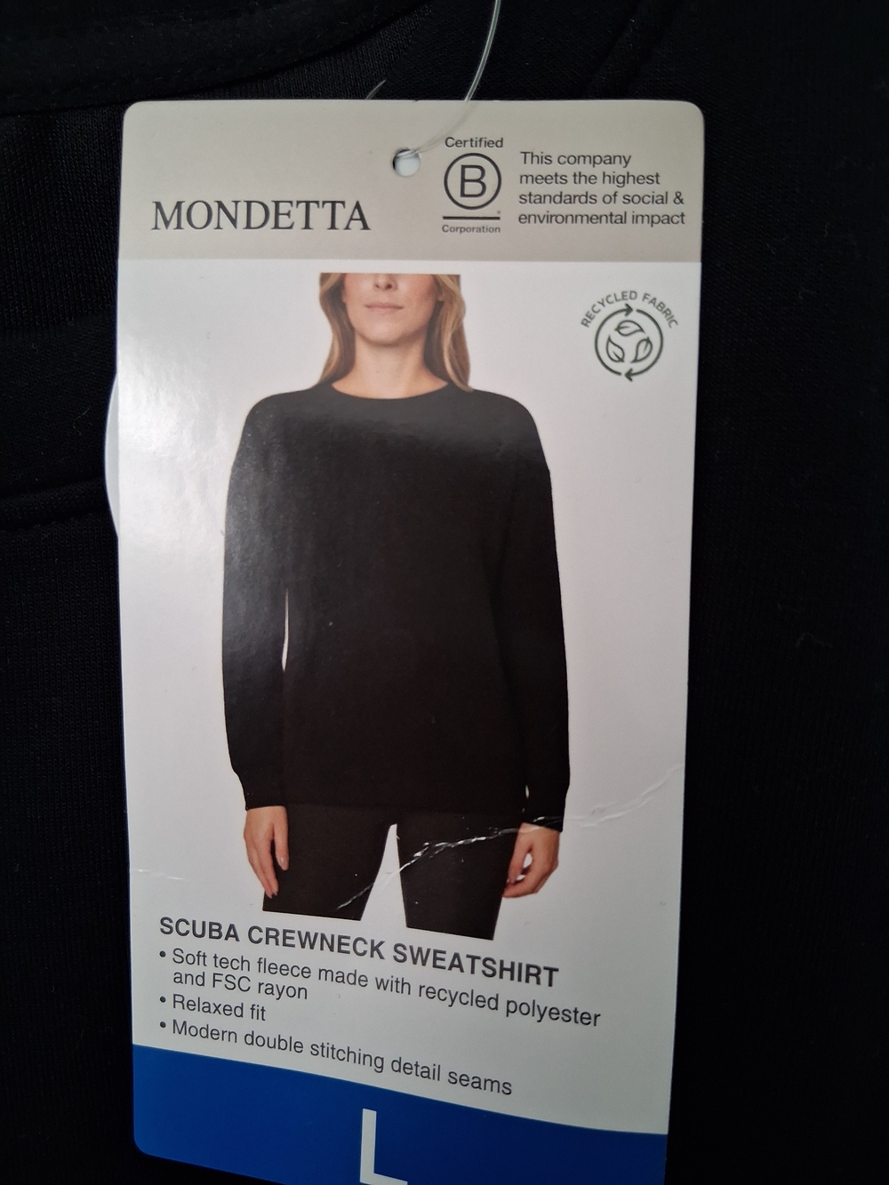 Mondetta Black Long-Sleeve Crewneck Sweatshirt - Picture 3 of 6